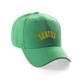 thumbnail image 1 of Daxton USA Cities States Baseball Hat Cap Arch Letters, Seattle Green Gold, 1 of 2