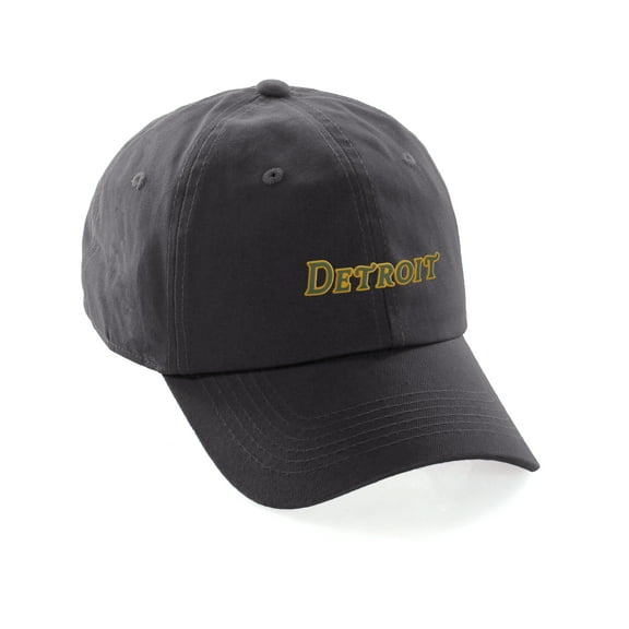 Daxton USA States Golf Dad Hat Cap Cotton Unstructure Low Profile Strapback, Charcoal Hat Detroit