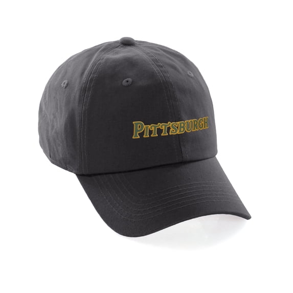 Daxton USA States Golf Dad Hat Cap Cotton Unstructure Low Profile Strapback, Charcoal Hat Pittsburgh