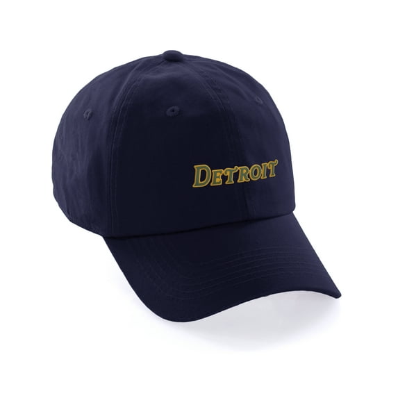 Daxton USA States Golf Dad Hat Cap Cotton Unstructure Low Profile Strapback, Navy Hat Detroit