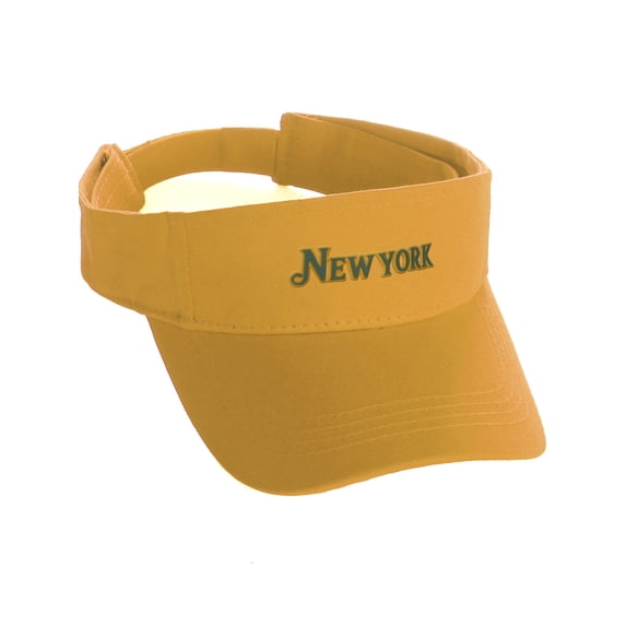 Daxton USA States Sport Golf Sun Protection Visor Headwear Hat, Gold Visor New York