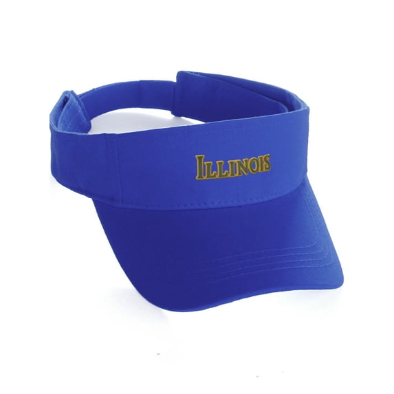 Daxton USA States Sport Golf Sun Protection Visor Headwear Hat, Royal Visor Illinois