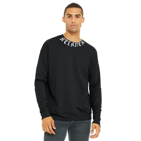 Daxton Unisex Crewneck Sweatshirt Retro USA Cities State Adult Comfort Fit, Atlanta Black White, M