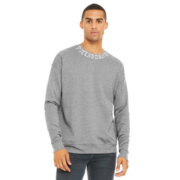 Daxton Unisex Crewneck Sweatshirt Retro USA Cities State Adult Comfort Fit, Pittsburgh Hgray White, 3XL