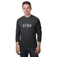 thumbnail image 1 of Daxton Utah Sweatshirt Athletic Fit Pullover Crewneck French Terry Fabric, HthCharcoal Sweatshirt White Letters, 1XL, 1 of 3