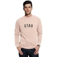 thumbnail image 1 of Daxton Utah Sweatshirt Athletic Fit Pullover Crewneck French Terry Fabric, Peach Sweatshirt Black Letters, L, 1 of 3