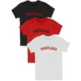thumbnail image 1 of Daxton Vintage Western Arch Letters USA Cities Premium Short  Sleeves Tshits, Maryland - BlkRed, RedBlk, WhtRed, L, 1 of 8
