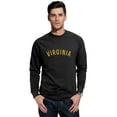 thumbnail image 1 of Daxton Virginia Sweatshirt Athletic Fit Pullover Crewneck French Terry Fabric, Black Sweatshirt Gold Letters, 3XL, 1 of 3