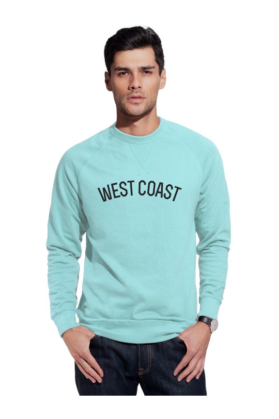 West Coast Sweatshirt Athletic Fit Pullover Crewneck French Terry Fabric