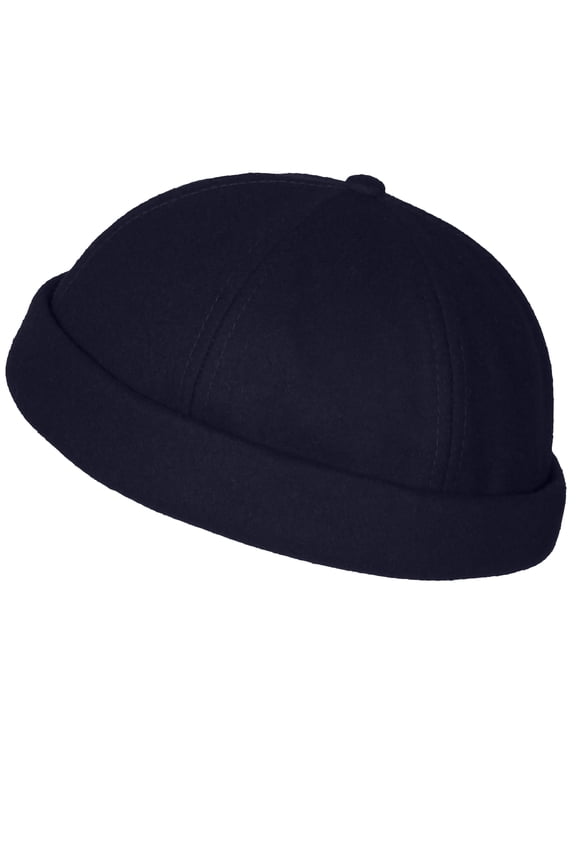 Wool Blend Short Rolled Beanie Cap