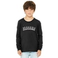thumbnail image 1 of Daxton Youth Long Sleeve Alabama Basic Tshirt - Black White, Large, 1 of 3