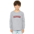 thumbnail image 1 of Daxton Youth Long Sleeve Alabama Basic Tshirt - Heather Gray Burgundy, Medium, 1 of 3