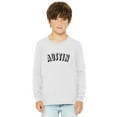 thumbnail image 1 of Daxton Youth Long Sleeve Austin Basic Tshirt - White Black, X-Large, 1 of 3