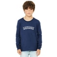 thumbnail image 1 of Daxton Youth Long Sleeve Baltimore Basic Tshirt - Navy White, X-Large, 1 of 3
