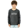 thumbnail image 1 of Daxton Youth Long Sleeve Boston Basic Tshirt - Heather Charcoal White, Medium, 1 of 3