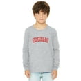 thumbnail image 1 of Daxton Youth Long Sleeve Cincinnati Basic Tshirt - Heather Gray Red, Large, 1 of 3