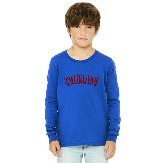Daxton Youth Long Sleeve Colorado Basic Tshirt - Royal Burgundy, X-Large