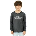 thumbnail image 1 of Daxton Youth Long Sleeve Dallas Basic Tshirt - Heather Charcoal White, Small, 1 of 3