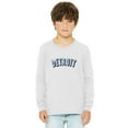 thumbnail image 1 of Daxton Youth Long Sleeve Detroit Basic Tshirt - White Navy, Small, 1 of 3