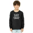 thumbnail image 1 of Daxton Youth Long Sleeve East Coast Basic Tshirt - Black White, Large, 1 of 3