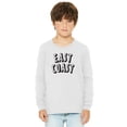 thumbnail image 1 of Daxton Youth Long Sleeve East Coast Basic Tshirt - White Black, Medium, 1 of 3