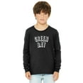 thumbnail image 1 of Daxton Youth Long Sleeve Green Bay Basic Tshirt - Black White, X-Large, 1 of 3