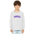 thumbnail image 1 of Daxton Youth Long Sleeve Louisiana Basic Tshirt - White Purple, Large, 1 of 3