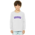 thumbnail image 1 of Daxton Youth Long Sleeve Minnesota Basic Tshirt - White Purple, X-Large, 1 of 3