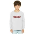 thumbnail image 1 of Daxton Youth Long Sleeve Mississippi Basic Tshirt - White Burgundy, Medium, 1 of 3
