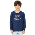 thumbnail image 1 of Daxton Youth Long Sleeve New Jersey Basic Tshirt - Navy White, Large, 1 of 3