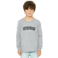 thumbnail image 1 of Daxton Youth Long Sleeve Pittsburgh Basic Tshirt - Heather Gray Black, X-Large, 1 of 3