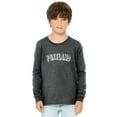 thumbnail image 1 of Daxton Youth Long Sleeve Portland Basic Tshirt - Heather Charcoal White, Large, 1 of 3