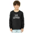thumbnail image 1 of Daxton Youth Long Sleeve San Antonio Basic Tshirt - Black White, Medium, 1 of 3