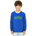 thumbnail image 1 of Daxton Youth Long Sleeve Seattle Basic Tshirt - Royal Lime, Large, 1 of 3