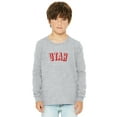 thumbnail image 1 of Daxton Youth Long Sleeve Utah Basic Tshirt - Heather Gray Red, Small, 1 of 3