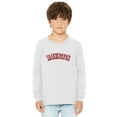 thumbnail image 1 of Daxton Youth Long Sleeve Washington Basic Tshirt - White Burgundy, Small, 1 of 3