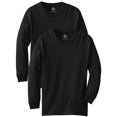 thumbnail image 1 of Daxton Youth Size Long Sleeve Tee Basic Tshirt Tops, 2Pk Black Black T Shirt, Size Large, 1 of 5