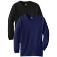 thumbnail image 1 of Daxton Youth Size Long Sleeve Tee Basic Tshirt Tops, 2Pk Black Navy T Shirt, Size Small, 1 of 5