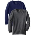 thumbnail image 1 of Daxton Youth Size Long Sleeve Tee Basic Tshirt Tops, 2Pk Navy Heather Charcoal T Shirt, Size Large, 1 of 1