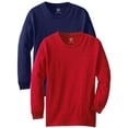 thumbnail image 1 of Daxton Youth Size Long Sleeve Tee Basic Tshirt Tops, 2Pk Navy Red T Shirt, Size Medium, 1 of 1