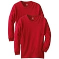 thumbnail image 1 of Daxton Youth Size Long Sleeve Tee Basic Tshirt Tops, 2Pk Red Red T Shirt, Size X-Large, 1 of 1