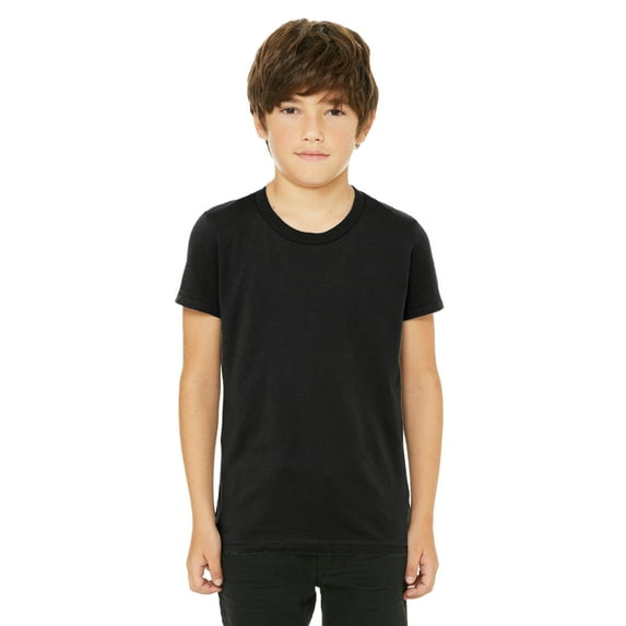 Daxton Youth Size Short Sleeve Tee Basic Tshirt Tops- Black, Large