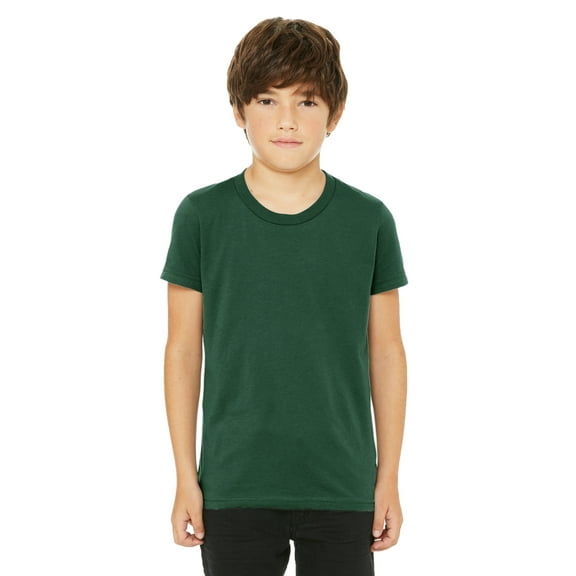 Daxton Youth Size Short Sleeve Tee Basic Tshirt Tops- Forest, X-Small