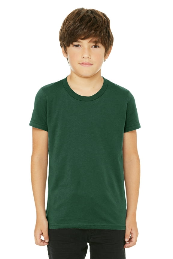Youth Size Short Sleeve Tee Basic Tshirt Tops- Forest, X-Small