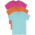 thumbnail image 1 of Daxton Youth Size Short Sleeve Tee Basic Tshirt Tops Packs-Hot Pink,Orange,Celadon-L, 1 of 8