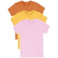 thumbnail image 1 of Daxton Youth Size Short Sleeve Tee Basic Tshirt Tops Packs-Orange,Gold,Pink-S, 1 of 8
