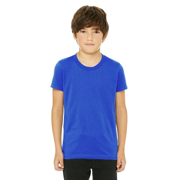 Daxton Youth Size Short Sleeve Tee Basic Tshirt Tops- Royal, X-Small