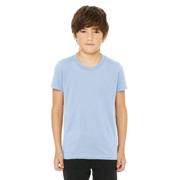 Daxton Youth Size Short Sleeve Tee Basic Tshirt Tops- Sky, Small
