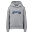 thumbnail image 1 of Daxton Youth Unisex Pullover Cities State Hoodie Mid-Weight Fleece Sweater - Minnesota Heather Gray Navy,, 1 of 3