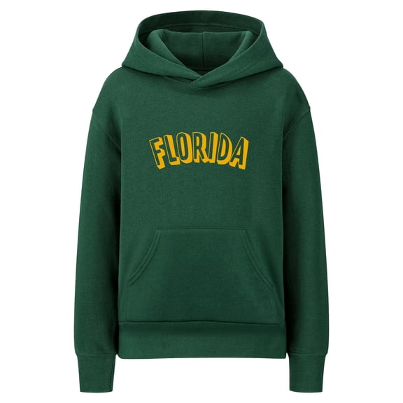 Daxton Youth Unisex Pullover Cities States Hoodie Mid-Weight Fleece Sweater - Florida Hunter Gold, L